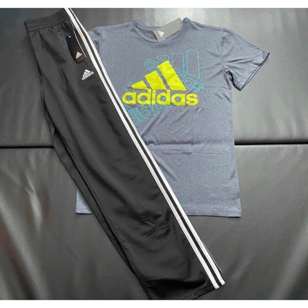 NWT Adidas Track Pants & Tee Set Boys Youth Size Large